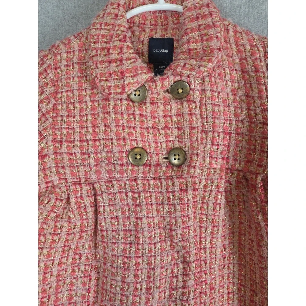2011 Baby Gap Girls 6-12 Months Wool Dress Coat Barbie Pink Princess Fairy Lined